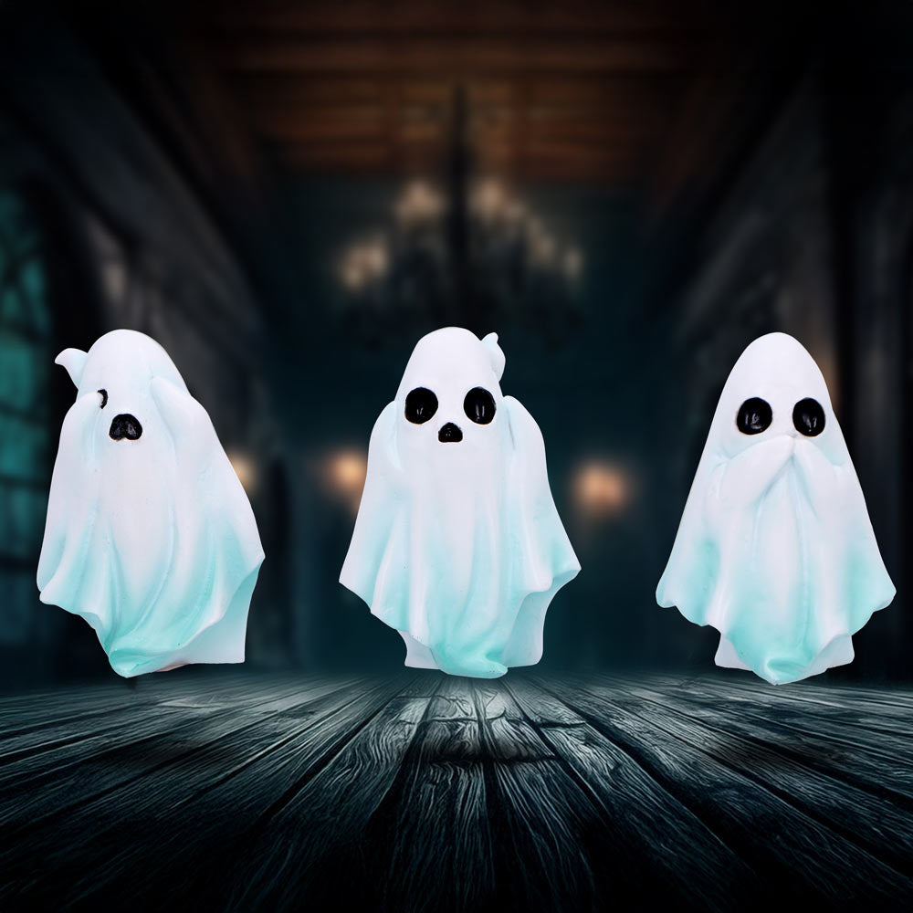 Three wise ghost ornaments